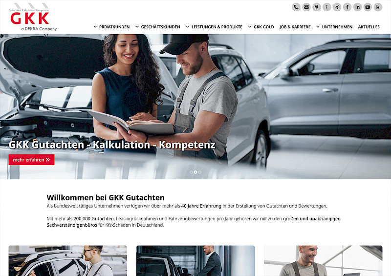 Webdesign Referenz: GKK Gutachten GmbH Website von Indihar.Art