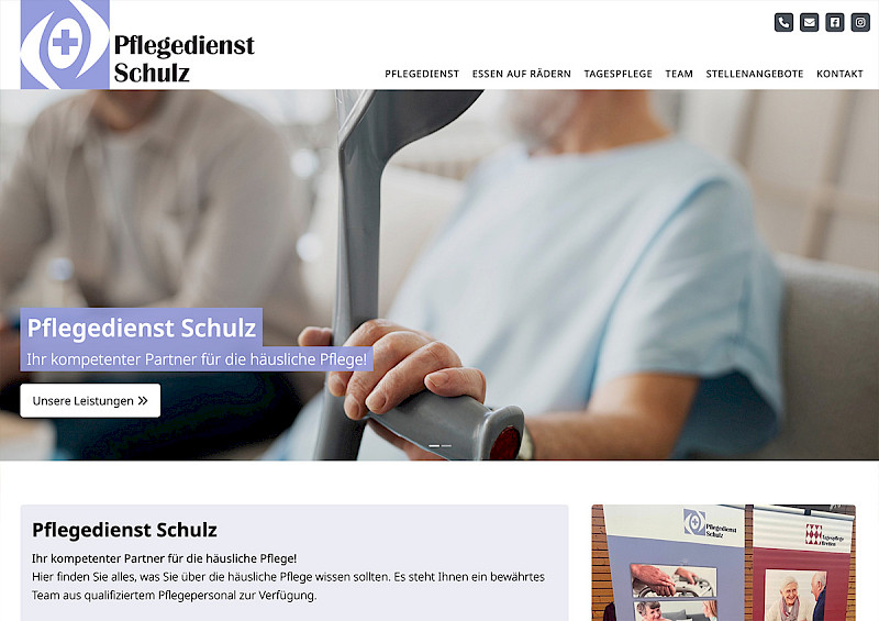 Webdesign Referenz: Pflegedienst Schulz GmbH Website von Indihar.Art