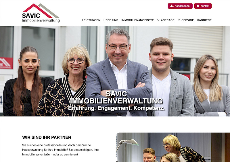 Webdesign Referenz: Savic Immobilienverwaltung Website von Indihar.Art
