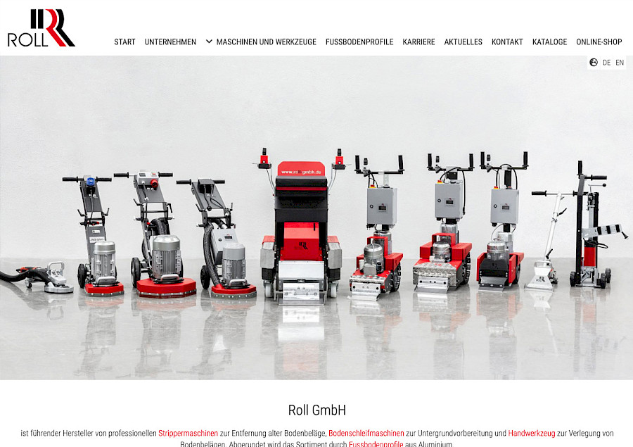 Webdesign Referenz: Roll GmbH Website von Indihar.Art